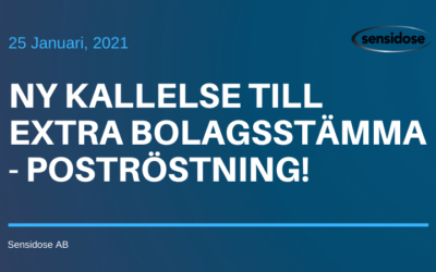 Ny Kallelse till Extra Bolagsstämma – Poströstning!