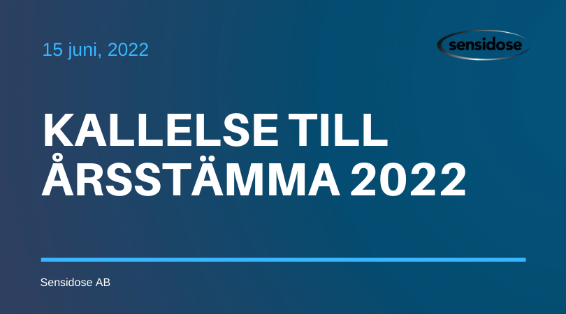 Kallelse till Årsstämma i Sensidose AB 2022
