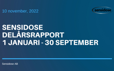 Sensidose delårsrapport januari-september 2022: Tillväxt trots fortsatt komponentbrist och högt fokus på produktutveckling